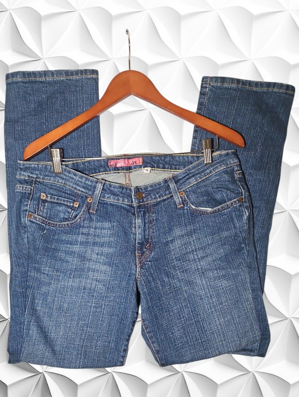 Levi's Dark Blue 524 Super Low Flare Jeans Y2K
